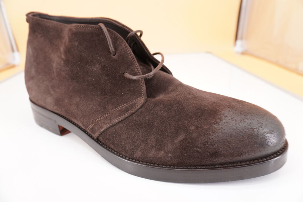 Canali Dark Brown Suede Chukka Hiking Boots Size 12 Lace Up $645 New Ankle